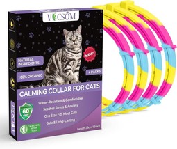 Calming Collar for Cats 4 Pack Calming Cat Collars Anxiety Relief Stress... - £15.68 GBP