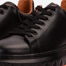 The Linq Black & Orange Leather Men Sneaker image 3