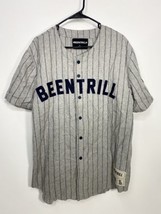 Been Trill Wool Blend Pinstripe Baseball Jersey #13 Large Gray  - £46.74 GBP