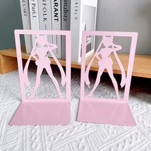 Sailor moon Pretty Guardian Magical Girl Anime Saluting Pink Metal Bookends - $42.02 CAD