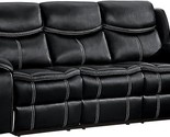 Homelegance 88&quot; Manual Double Reclining Sofa, Black - $1,576.99