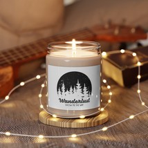 Scented Soy Candle, 9oz, Wanderlust Forest Print Glass Jar, 50-60 Hour Burn Time - £21.40 GBP