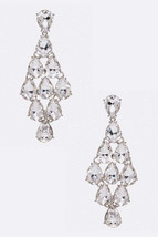 Teardrop Chandelier Bridal Crystal Earrings - £11.51 GBP