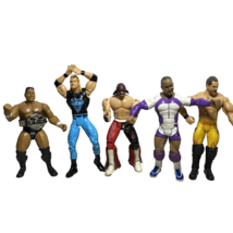 Wrestling Figures 5 Assorted  Preowned The Rock, Macho Man Randy WWE &amp; NWO - £38.93 GBP