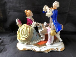 Antique Allemand Porcelaine Figurine Paire De Musiciens - £103.10 GBP