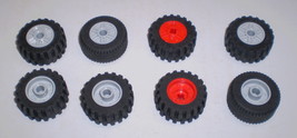 8 Used LEGO Wheels 18 x 14 with Holes on Both Sides Car Vehicle 55981 - 30391 - £7.95 GBP