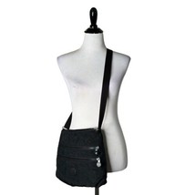 Kipling Alvar Black Crossbody Bag Adjustable Strap Purse Nylon Zip Pockets - £16.34 GBP