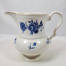 Vintage Lord Nelson Pottery England Pitcher Floral Porcelain 6 Inch Tall - $35.53