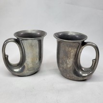 Vintage Silverplate Horn Style Mug Cup Pair 5 Inches Tall - £10.80 GBP