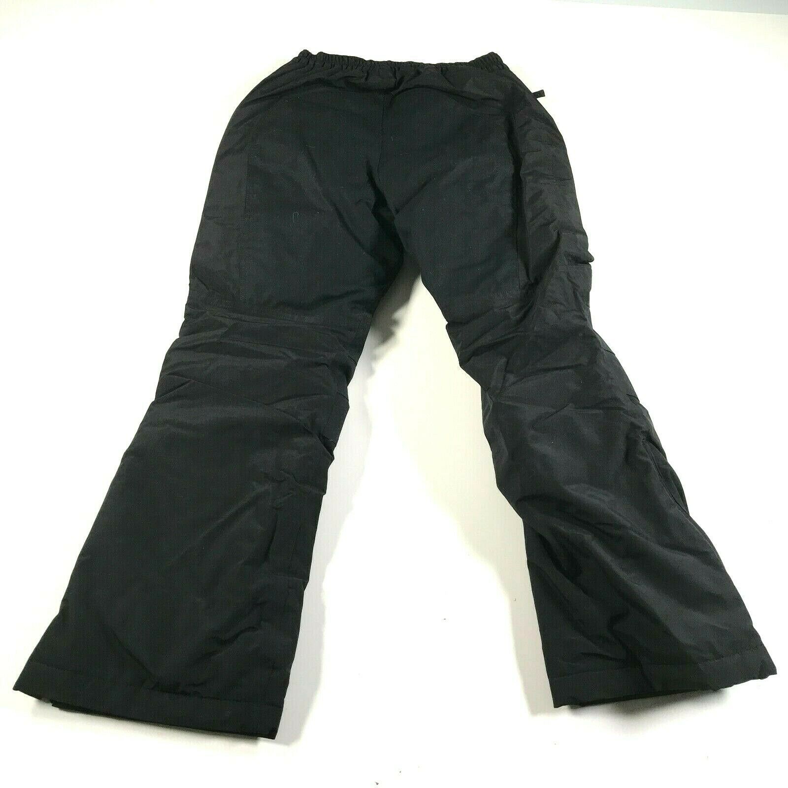 Primary image for Lands End Snow Pants Boys 12 Black Thick Water Repellant Pockets