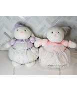 (2) 1990 Easter Baskets Bunny Rabbit Purple And Pink TL Toys Vintage Plu... - $48.46