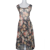 Venus Size XL Black Multicolor Floral Hi-Lo Sleeveless Dress - £23.97 GBP