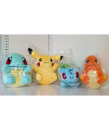 Pokemon Plush Toys Set of 4 Pikachu, Squirtle, Bulbasaur &amp; Charmander - NEW - $26.68