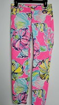 Lilly Pulitzer Womens 0 Kelly Skinny Ankle Pants Swept By The Tides Pink Floral - £35.67 GBP