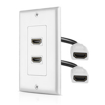 HDMI Wall Plate Dual 2 Port Socket Plug Jack Outlet Cover 4K Ethernet Pa... - $34.82