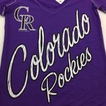 Campus Lifestyle Women&#39;s Colorado Rockies CR MLB Purple T-shirt Size Medium - £19.53 GBP