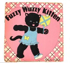 Vintage Fuzzy Wuzzy Kitten Vintage 1943 Children&#39;s Book Purnell Vibrant ... - $39.55