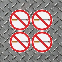 4 Round 4&quot; tall No Smoking Vinyl Decals Indoor/Outdoor Peel and Stick FR... - $9.41 CAD