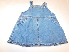 Old Navy Baby Girl&#39;s Dress Overalls Denim Blue Jeans Size S 3-6 Months GUC - £12.14 GBP