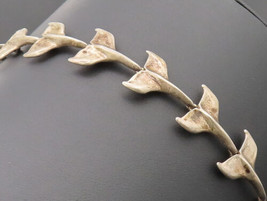 925 Sterling Silver Vintage Bracelet Solid Carved Connected Fish Tails  ... - $111.36