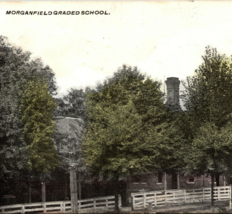 1922 Morganfield Graded School Fence KY Pub O&#39;nan&amp;Royster Divided Back Postcard - £23.94 GBP