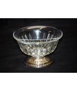 Old Vintage Round Divided Candy Nut Dish Cut Glass Vertical w Silver Pla... - £11.66 GBP