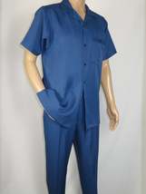 Men 2pc Walking Leisure Suit Short Sleeves By DREAMS 256-41 Sailor Blue image 7