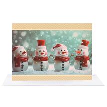 CareGifts Christmas Snowman Card 6x8 Inch 1 PCS with Envelopes Stickers - €9,70 EUR