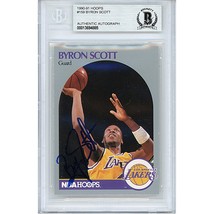 Byron Scott Los Angeles Lakers Auto 1990 NBA Hoops On-Card Autograph Beckett LA - £75.87 GBP
