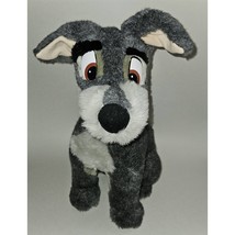 VTG Tramp Disney Parks Plush Gray Dog 15&quot; Stuffed Animal Toy Lady &amp; - £23.31 GBP