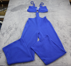 Almost Famous Pants Women Medium Blue Casual Lightweight Romper Jumpsuit... - £20.23 GBP