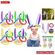 Reusable Inflatable Bunny Ring Toss Game - 16 Scoring Rings for Endless Fun - $37.57