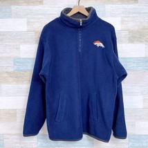 Denver Broncos Reebok 1/4 Zip Fleece Pullover Blue NFL Football Mens Medium - $29.69