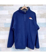 Denver Broncos Reebok 1/4 Zip Fleece Pullover Blue NFL Football Mens Medium - £23.26 GBP