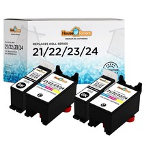 4 Pack Series 21 22 23 24 Cartridges for Dell V313 V313w V515w V715w Pri... - $27.99