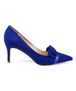 Journee Collection Womens 8 M Blue Ruffle Pointed Toe Stiletto Heels NIB... - $43.01 CAD