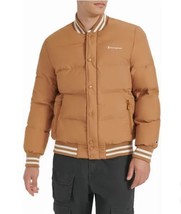 Champion Mens Puffer Jacket Tan Bomber Pockets Water-Resistant Lined Hea... - $78.99
