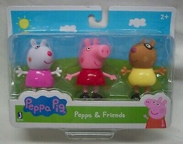 Peppa &amp; Friends Peppa Pig, Suzy Sheep &amp; Pedro Pony Plastic Toy Figures Set New - £11.59 GBP