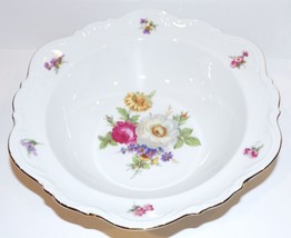 Vintage Mitterteich Bavaria Germany Meissen Floral 9 3/4&quot; Vegetable Serving Bowl - £33.31 GBP