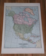 1939 Original Vintage Large 21 X 15 Map Of North America Canada Usa Caribb EAN - £16.53 GBP