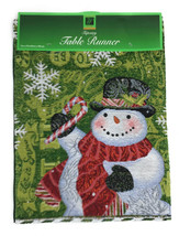 Let It Snow Snowman Christmas Winter Tapestry Table Runner 72&quot; x 13&quot; - £19.02 GBP
