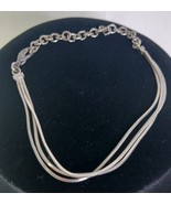 Vintage Silvertone Triple Strand Snake Adjustable Bracelet 8&quot; - $222.43 MXN