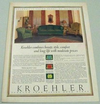 1930 Print Ad Kroehler Living Room Furniture Sofa &amp; Chairs Chicago,IL - £10.38 GBP