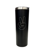 Peace Sign Hand Black 20oz Skinny Tumbler LA5054 - €17,13 EUR