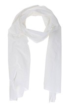 Iniziative Moda Italiana White Unisex Men Woman Cotton Scarf - $54.87
