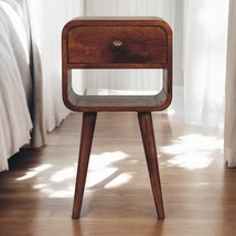 Artisan Furniture Mini Honey Caramel Curved Bedside with Lower Slot - $143.00