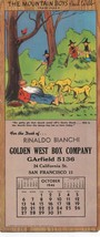 Oct 1946 Calendar Paul Webb Mountain Boys Golden West Box Co. San Franci... - £12.55 GBP
