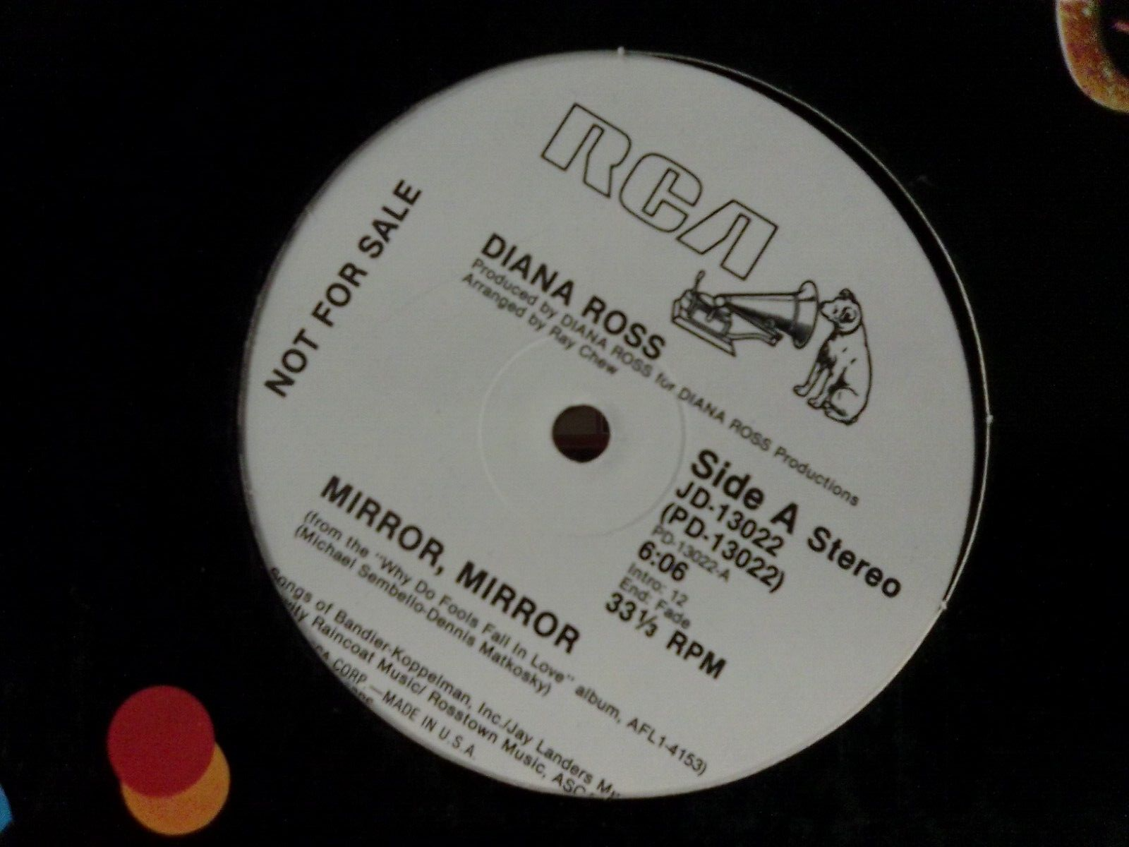 Diana Ross Mirror, Mirror USED 12&quot; Single Record - $0.98
