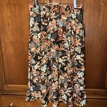 NEW Robert Louis Women’s Midi A Line Skirt Pockets Black Floral Tropical... - $18.81