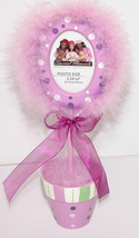 Feather Boa Picture Frame Purple 2.25&quot; x 3&quot; Baby Nursery Decor Special M... - £4.17 GBP